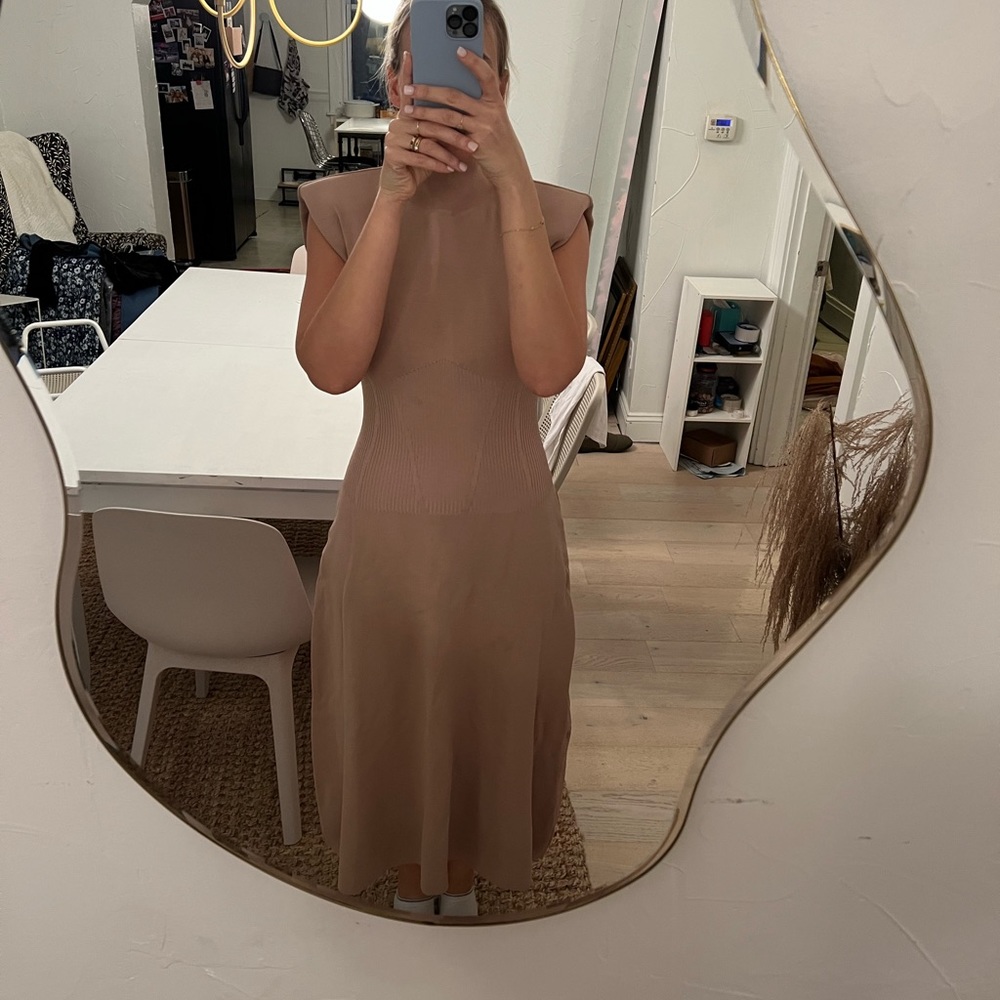 Zara Nude/Tan Midi Dress
